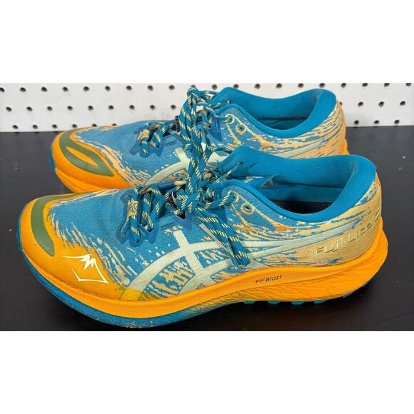 ASICS Men\'s Trail Running Shoes Fuji Lite 5 Teal Blue Cool Matcha size 9